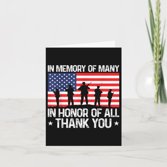 Tarjeta Día De Los Veteranos En Honor De Todo Veterano Día (Anverso)
