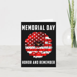 Tarjeta Día de los Veteranos Flor de Amapola Roja Usa Día