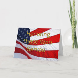 Tarjeta Día de los Veteranos honrando a los que sirvieron