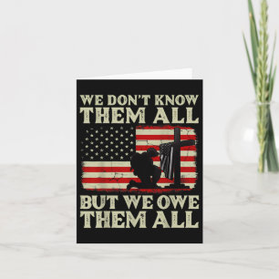 Tarjeta Día de los Veteranos Les Debemos Patriótico Vetera
