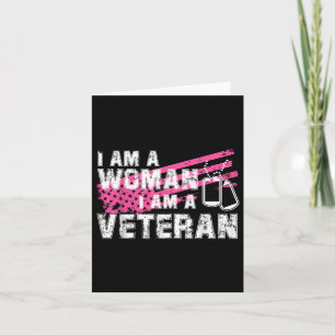 Tarjeta Día de los Veteranos Mujer Veterana Bandera de EEU
