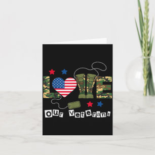Tarjeta Día de los Veteranos Orgullosa Bandera Militar Est
