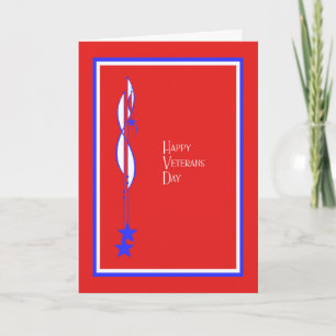 Tarjeta Día de los Veteranos: rojo, blanco y azul