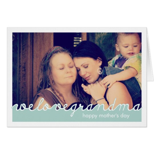 Tarjeta Día de madres feliz para el blanco azul de la foto