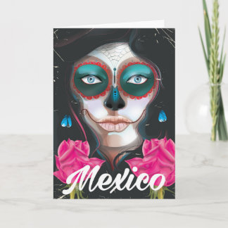 Tarjeta Día de México del muerto poster de vacaciones