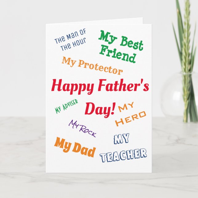Tarjeta Día de mi padre héroe (Anverso)