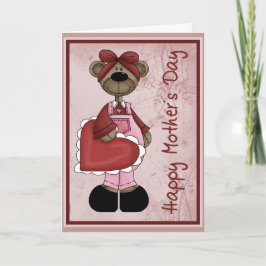 Tarjeta Día de Mother´s del oso del corazón
