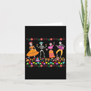 Tarjeta Día De Muertos Día De Los Muertos Esqueleto Mexica