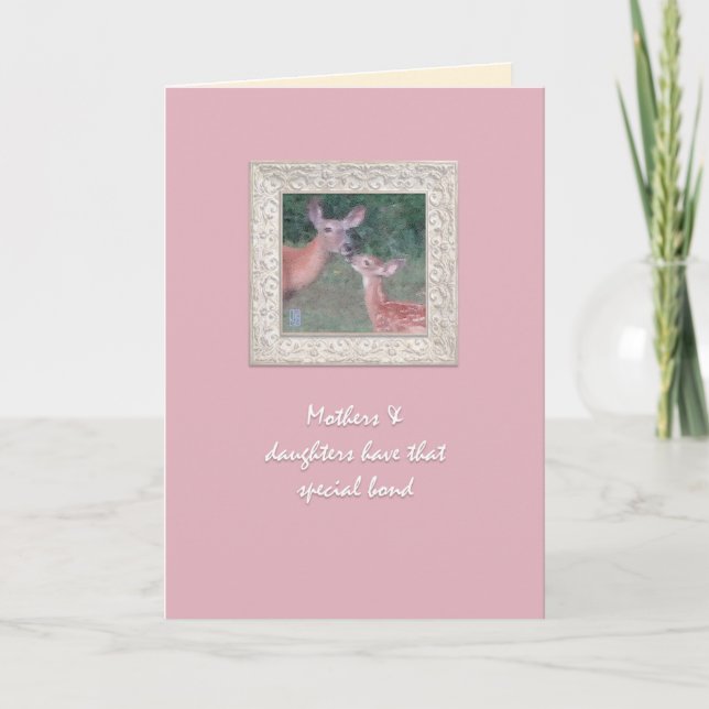 Tarjeta Día de nacimiento de Doe & Fawn "impresionista" (Anverso)