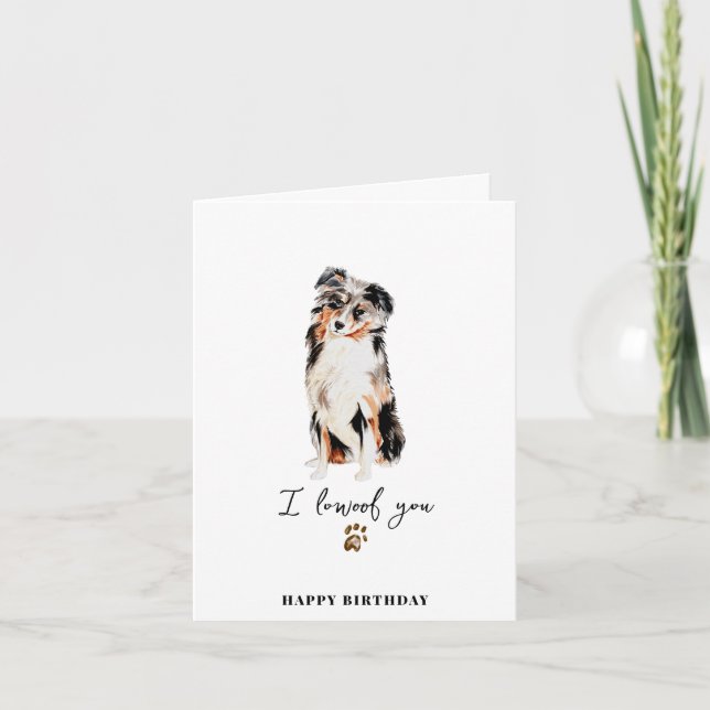 Tarjeta Día de nacimiento de Paw, Mascota de cachorros de  (Anverso)