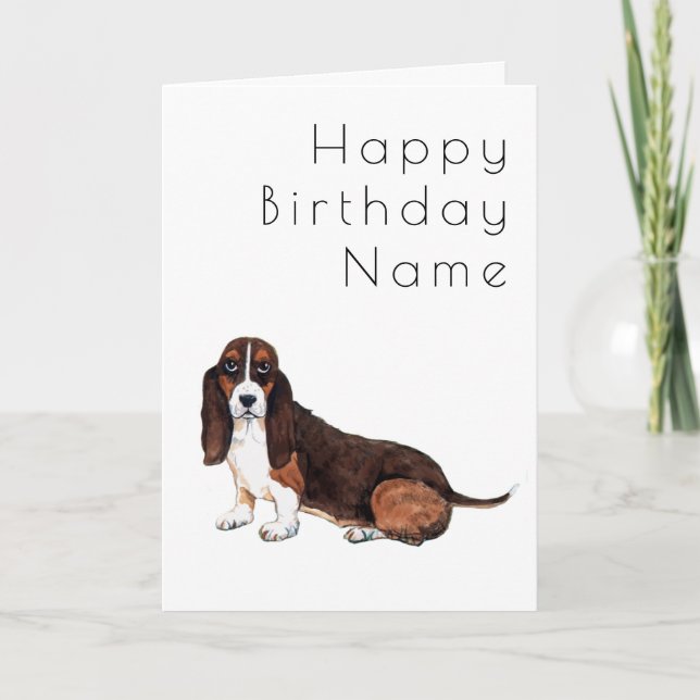Tarjeta Día de nacimiento del deco del perro base (Anverso)