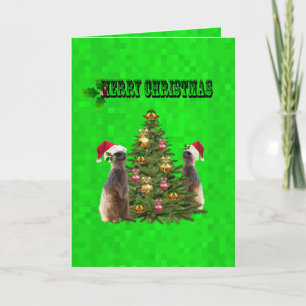 Tarjeta Día de Navidad con las suricatas,