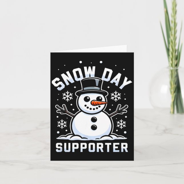 Tarjeta Día de nieve divertido para niños y adultos (Anverso)