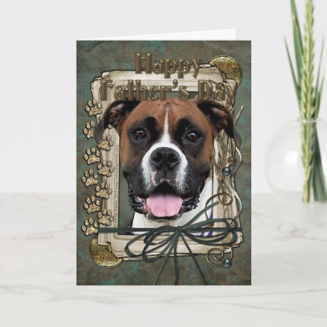 Tarjeta Día de padres - boxeador - Vindy (Anverso)