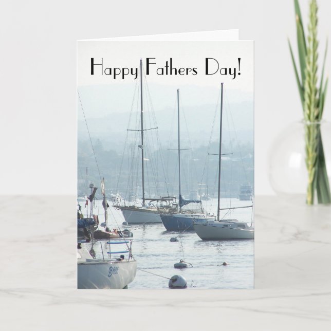 Tarjeta Día de padres de la playa del océano del puerto de (Anverso)