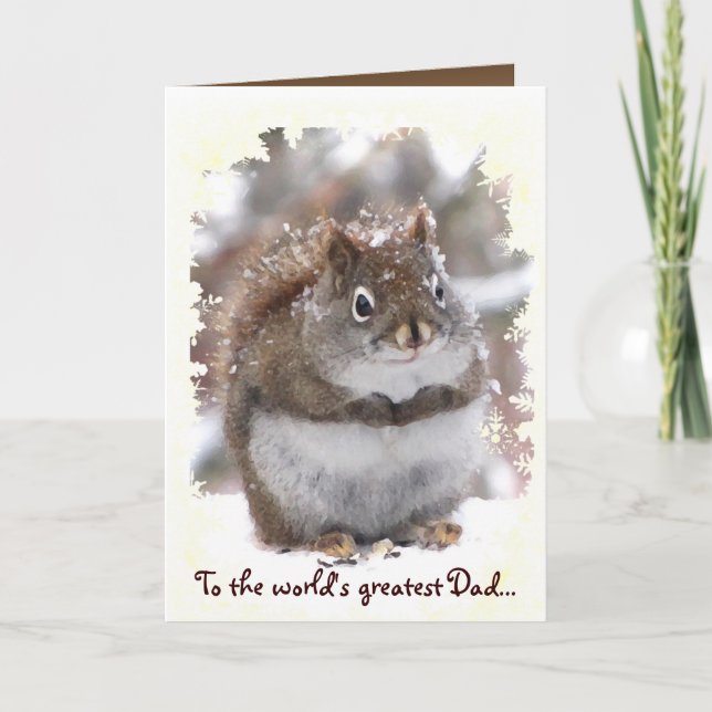 Tarjeta Día de padres dulce de la ardilla (Anverso)
