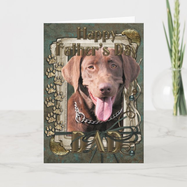Tarjeta Día de padres - Labrador - chocolate (Anverso)