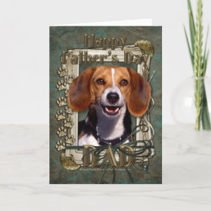 Tarjeta Día de padres - patas de piedra - beagle
