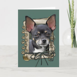 Tarjeta Día de padres - patas de piedra - chihuahua -