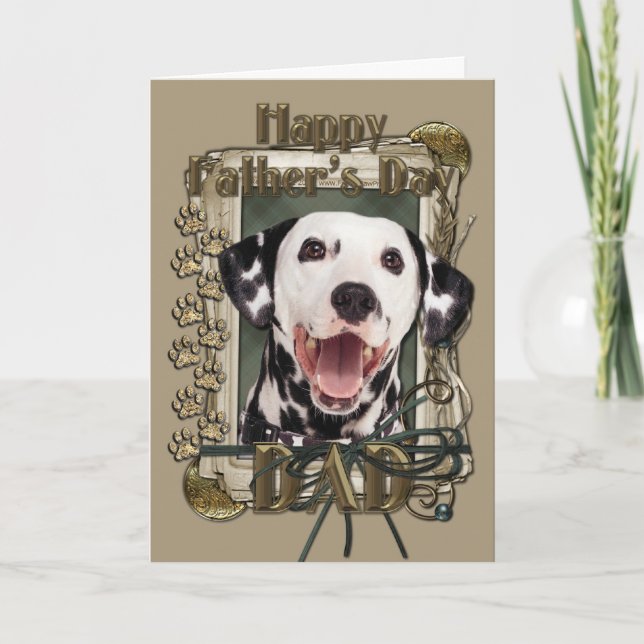 Tarjeta Día de padres - patas de piedra - Dalmatian (Anverso)