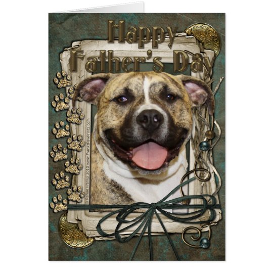 Tarjeta Día de padres - patas de piedra - Pitbull - Tigger