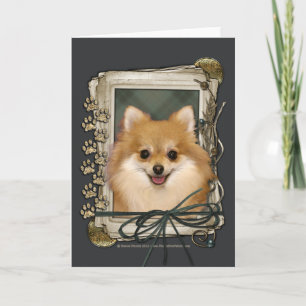 Tarjeta Día de padres - patas de piedra - Pomeranian