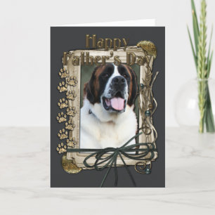 Tarjeta Día de padres - patas de piedra - St Bernard