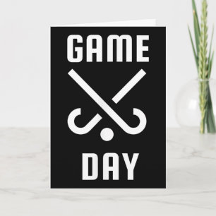 Tarjeta Día de partido de hockey sobre hierba divertido es