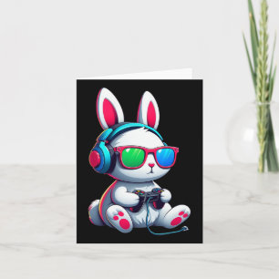 Tarjeta Día de Pascua Bunny Gamer Video Juegos Niños Hombr