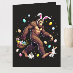 Tarjeta Día de Pascua de Bigfoot Sasquatch Divertido