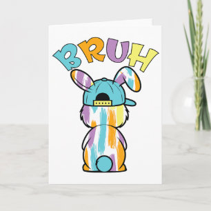 Tarjeta Día de Pascua de Bruh Divertido Conejo Bunny Pascu