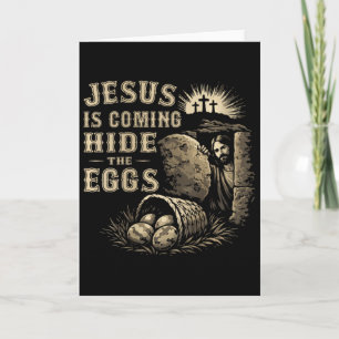 Tarjeta Día de Pascua de Jesús está llegando, esconde los 