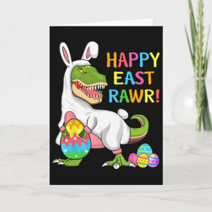 Tarjeta Día de Pascua Dinosaurio Divertido Feliz Eastrawr 
