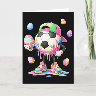 Tarjeta Día de Pascua divertido fútbol helado goteo niños 