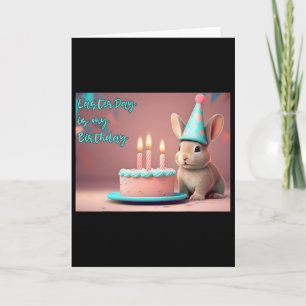 Tarjeta Día de Pascua Es mi cumpleaños Conejo Lindo Conejo