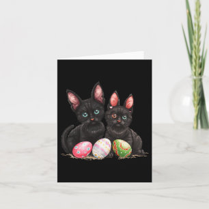 Tarjeta Día de Pascua Gato Negro Pascua Gato Negro Huevo d