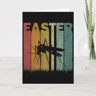 Tarjeta Día de Pascua Mosquito Gráfico Retro Divertido Cos