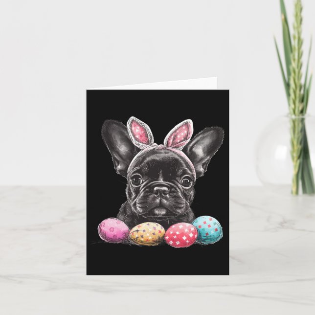 Tarjeta Día de Pascua Perro Frenchie Pascua Frenchie Perro (Anverso)