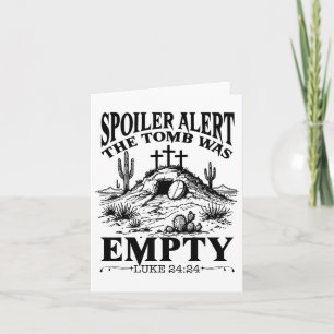 Tarjeta Día de Pascua Religiosa Cristiana Tumba de Alerta 