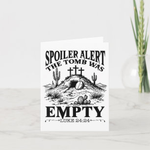 Tarjeta Día de Pascua Religiosa Cristiana Tumba de Alerta