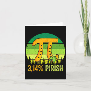 Tarjeta Día de Pi St. Patrick's 3.14 Irlandés Retro Pirish