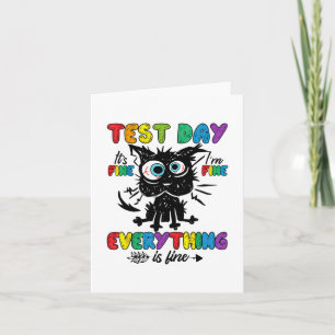 Tarjeta Día de prueba de gatos está bien, estoy bien, todo