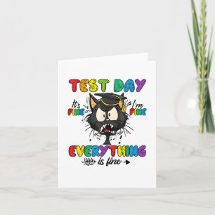 Tarjeta Día de prueba de gatos está bien, estoy bien, todo