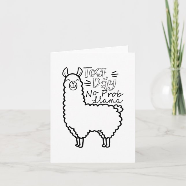 Tarjeta Día de prueba No Prob-llama Llama Día de prueba de (Anverso)
