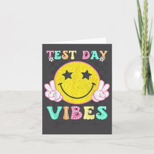 Tarjeta Día de prueba Vibra Tú puedes Retro Groovy Pruebas