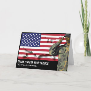 TARJETA DÍA DE RECUERDO DE VETERANOS PATRIÓTICOS DE EE. UU