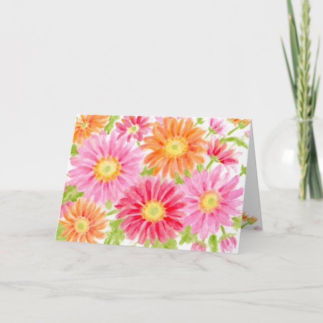 Tarjeta Día de reventar daisies alegría y bendiciones (Anverso)