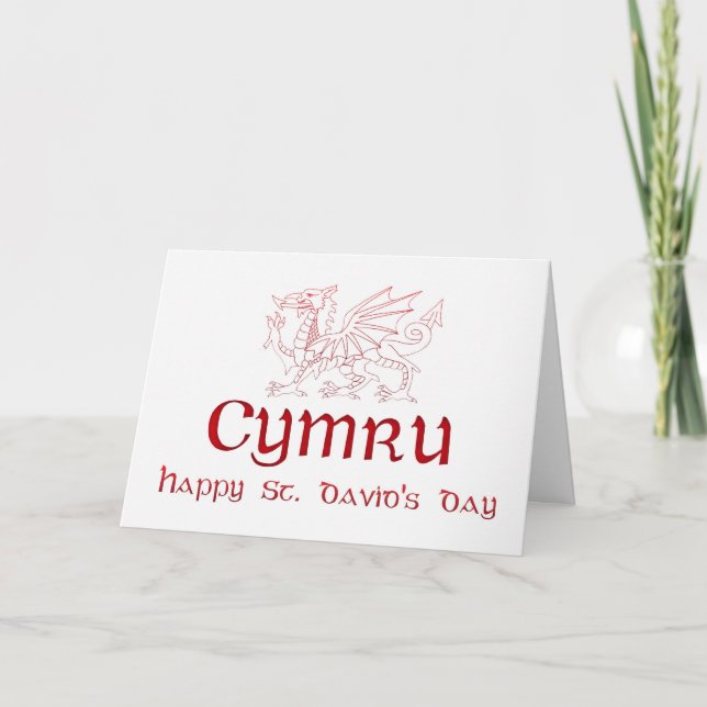 Tarjeta Día de San David, San David, Ddydd Gwyl Dewi Sant (Anverso)