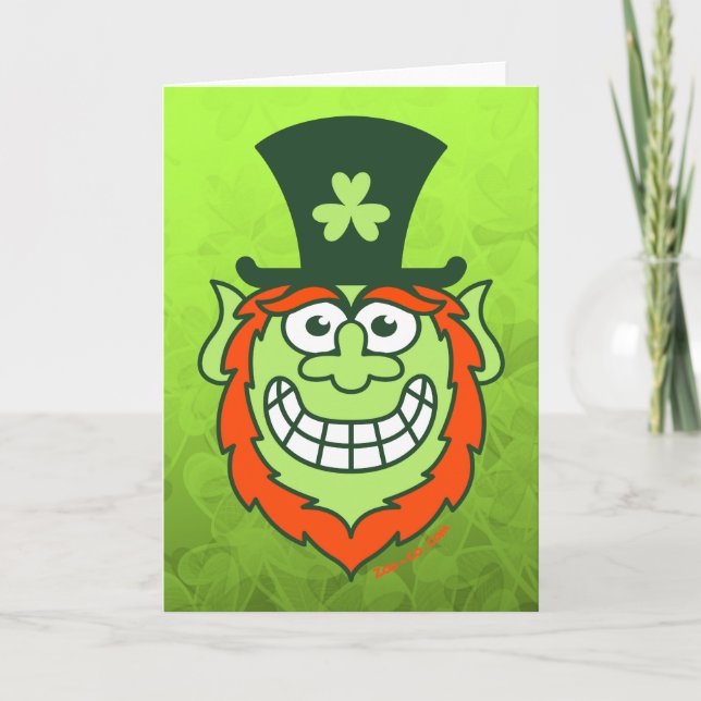 Tarjeta Día de San Paddy, traviesa Leprechaun (Anverso)
