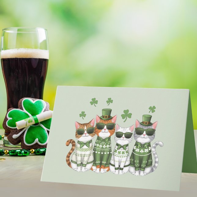 Tarjeta Día de San Patricio (The purr-fect card for St. Patrick's Day!)